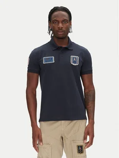 Aeronautica Militare Polo 251PO1851P344 Granatowy Regular Fit - Koszulki męskie - miniaturka - grafika 1