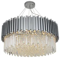 Lampy sufitowe - Wisząca lampa glamour CGPIPCRYSTCHROM60 do salonu chrom - miniaturka - grafika 1