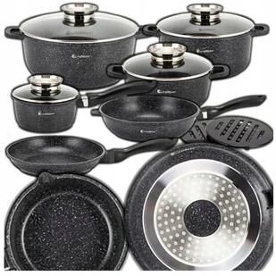 KOMPLET GARNKÓW MARMUROWYCH 14el ZESTAW GARNKÓW DO ZAPIEKANIA AROMA KNOB XL - Zestawy garnków i patelni KOMPLET GARNKÓW MARMUROWYCH 14el ZESTAW GARNKÓW DO ZAPIEKANIA AROMA KNOB XL - Zestawy garnków i patelni - miniaturka - grafika 1