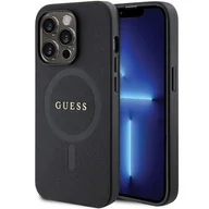 Etui i futerały do telefonów - Guess GUHMP14XPSAHMCK iPhone 14 Pro Max 6.7" czarny/black hardcase Saffiano MagSafe - miniaturka - grafika 1