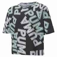 Koszulki dla dziewczynek - Puma Dziewczęcy nowoczesny T-shirt sportowy AOP Tee G z krótkim rękawem czarny czarny 4-5 Jahre 58143051 - miniaturka - grafika 1