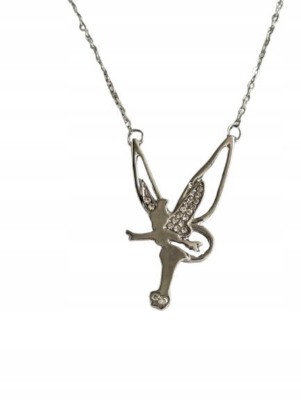 Naszyjnik Wisiorek Wróżka z Diamencikami Wróżka Srebrna Bajkowy Prezent
