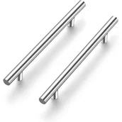 Zawiasy, okucia i inne akcesoria - Komplet 5 uchwytów meblowych ze stali nierdzewnej w kolorze srebrnym, o długości 128 mm. - miniaturka - grafika 1