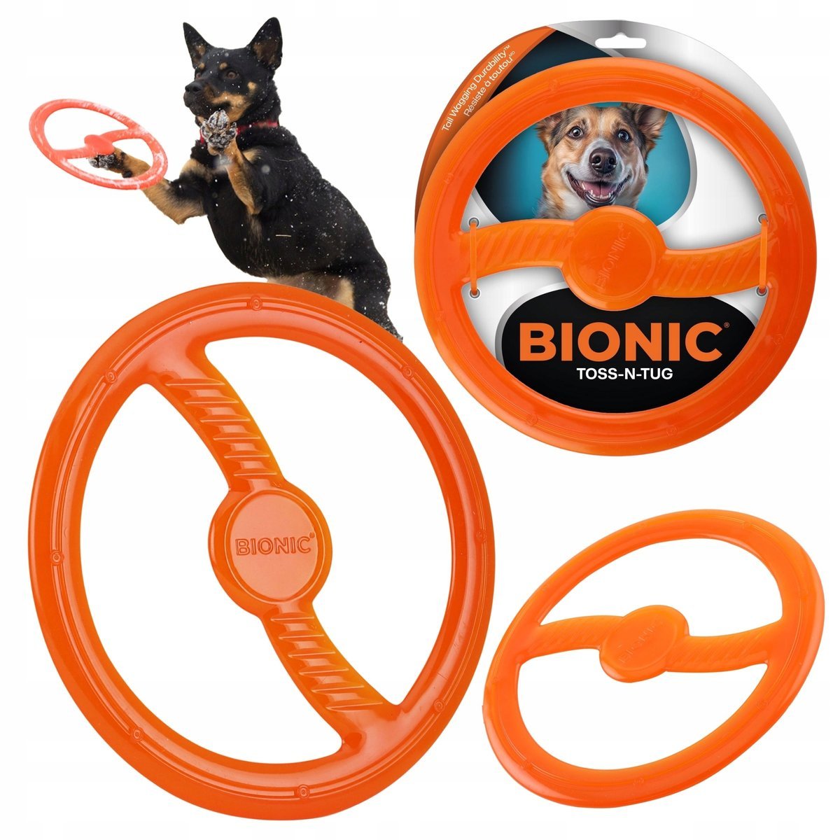 Zabawka dla psa mocne RINGO WYTRZYMAŁY gryzak BIONIC Toss-N-Tug 22,7cm