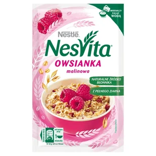Nesvita Płatki owsiane Malina 45 g - Płatki śniadaniowe i musli - miniaturka - grafika 1