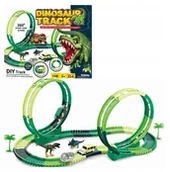 Tory, garaże, parkingi - Tor samochodowy wyścigowy dinozaur dino park 148 elem 354cm magic track XXL - miniaturka - grafika 1