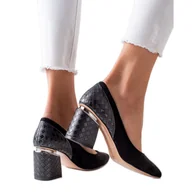 Czółenka - S. BARSKI Stylowe Czarne Czółenka - miniaturka - grafika 1