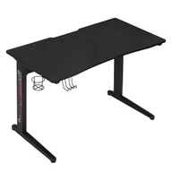 Biurka gamingowe - Bukkitbow - Ergonomiczne biurko dla graczy z uchwytem na kubek i haczykiem na słuchawki (115x60cm) - Czarny - miniaturka - grafika 1