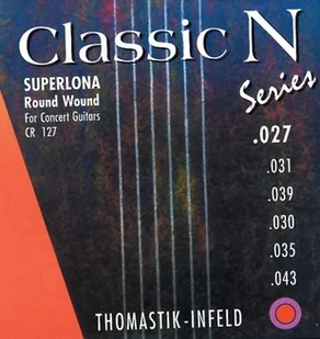 Thomastik pojedynczy sznurek E1 .027 gładki nylon CN27 do gitary klasycznej serii N Superlona zestaw świateł CR128, CR127, CF127, CF128 656611 - Struny gitarowe  - miniaturka - grafika 1