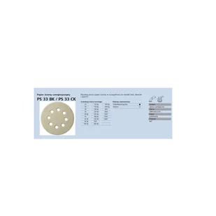 Klingspor Papier ścierny samoprzyczepny fi 125 ps 33 k 8 otworów gls5 147642 - Materiały ścierne - miniaturka - grafika 2