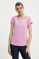 Koszulki sportowe damskie - Mizuno t-shirt do biegania Impulse Core kolor różowy J2GAB213 - miniaturka - grafika 1