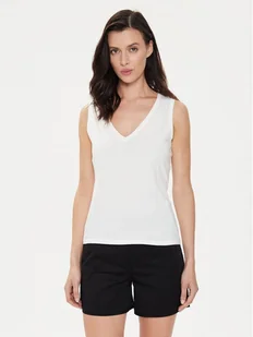 Sisley Top 3I1XLH00S Biały Regular Fit - Koszulki i topy damskie - miniaturka - grafika 1