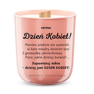 DZIEŃ KOBIET ŚWIECA NA PREZENT DLA KOBIETY PERFUMOWANA SOJOWA ŚWIECA ZAPACHOWA ŚWIECZKA PERFUMY MY WY Z DREWNIANYM KNOTEM RAVINA - Świece - miniaturka - grafika 1