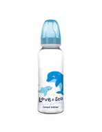 Butelki dla niemowląt - Canpol Babies Butelka wąska Love&Sea 250 ml niebieska - miniaturka - grafika 1
