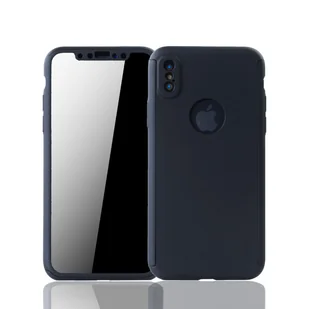 Etui na telefon komórkowy Pokrowiec ochronny na Apple iPhone XS Pełna obudowa Osłona ekranu 360 Czarny - Etui i futerały do telefonów - miniaturka - grafika 1