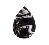 Gąbeczki do makijażu - BLENDER MARMURKOWA GĄBKA DO MAKIJAŻU W KSZTAŁCIE ŁEZKI BIAŁO-CZARNA - miniaturka - grafika 1