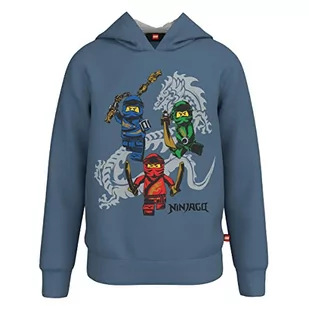 LEGO Chłopięca bluza z kapturem Ninjago Jungen Kapuzensweter z kapturem LWStorm 103, 612 Faded Blue, 92 - Bluzy dla chłopców - miniaturka - grafika 1