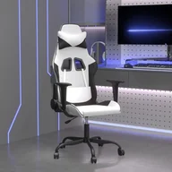 Fotele gamingowe - Fotel gamingowy, biało-czarny, sztuczna skóra - miniaturka - grafika 1