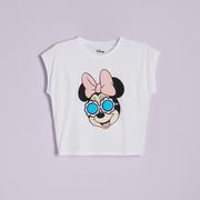 Koszulki dla dziewczynek - Reserved Reserved - T-shirt z aplikacją Minnie Mouse - Biały - miniaturka - grafika 1