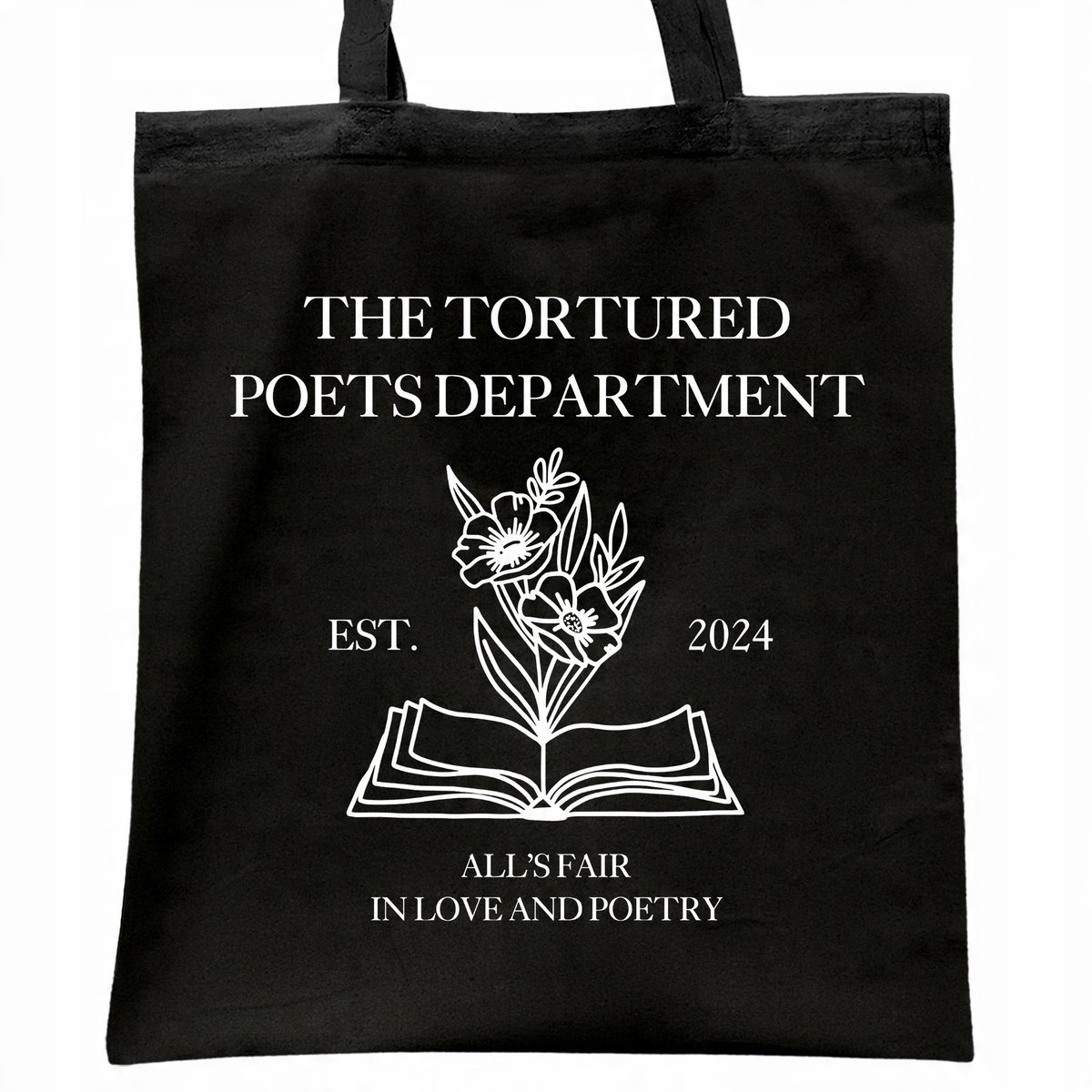 Torba bawełniana czarna na zakupy Taylor Swift The Tortured Poets