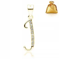 Biżuteria dla dzieci - ZŁOTA ZAWIESZKA WISIOREK LITERKA J POZŁACANA SREBRO PRÓBY 925/585 PREZENT - miniaturka - grafika 1