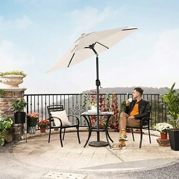 Songmics Parasol klasyczny beżowy 200 x 230 cm