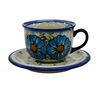 Filiżanki - Ceramiczna filiżanka i spodek Ceramika Bolesławiec - miniaturka - grafika 1