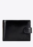 Paski - Męski portfel ze skóry naturalnej z zapięciem na pasek z napą czarny - miniaturka - grafika 1
