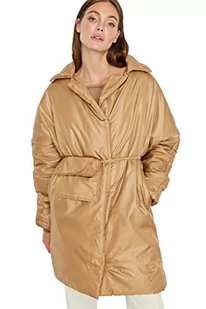 Trendyol Damska kurtka zimowa z klapą, jednokolorowa, oversize, wielbłądzi, M, Wielbłądzi - Kurtki damskie - miniaturka - grafika 1