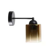 Lampy ścienne - SERENA LAMPA KINKIET CZARNY 1X40 E27 KLOSZ ZŁOTY - miniaturka - grafika 1