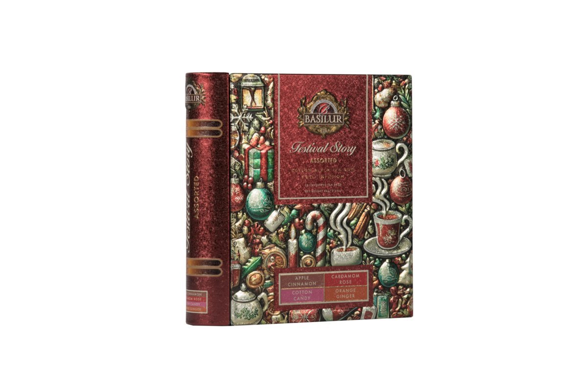 Basilur FESTIVAL STORY zestaw ekspresowych herbat 4 SMAKI ZIMOWE w puszce - 32 torebki