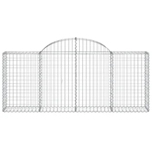 vidaXL Kosze gabionowe, 5 szt, 200x30x80/100 cm, galwanizowane żelazo - Ogrodzenia - miniaturka - grafika 5