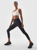 Legginsy - 4F Legginsy treningowe 7/8 z wysokim stanem damskie - czarne XS - miniaturka - grafika 1