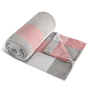 Bellatex Deka Kemping PLUS różowa krata, 150 x 200 cm - Koce - miniaturka - grafika 1