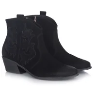 Botki damskie - Botki kowbojki damskie Exquisite 1482-CZAR.WEL czarne SKÓRA R.36 - miniaturka - grafika 1