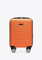 Walizki - Walizka kabinowa z ABS-u z odpinanymi kółkami pomarańczowa - miniaturka - grafika 1