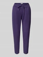 Spodnie damskie - Spodnie sportowe o skróconym kroju z elastycznym pasem - miniaturka - grafika 1