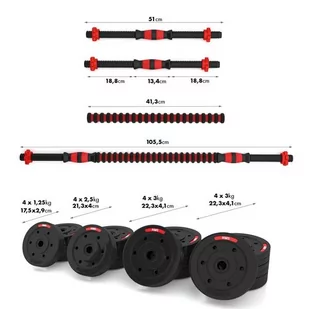Sztanga Regulowana 40kg wymienne obciążenie Hms - Sztangi - miniaturka - grafika 1