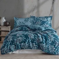 Pościel - Darymex Pościel satynowa 160x200 Irene turkusowa liście Luxury Premium - miniaturka - grafika 1