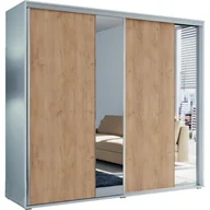 Szafy - Szafa Przesuwna 200 z Lustrem A4 Skąpski Meble Craft Złoty, Grafit, 215 cm - miniaturka - grafika 1