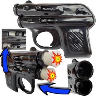 KORKOWIEC PRL Odstraszasz Zwierzyny Rewolwer METALOWY Pistolet Hukowy Na Korki - Zabawki militarne - miniaturka - grafika 1
