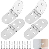 Zawiasy, okucia i inne akcesoria - szt. zawiasów składanych 180° ze stali nierdzewnej do mebli drewnianych (srebrnych) - miniaturka - grafika 1