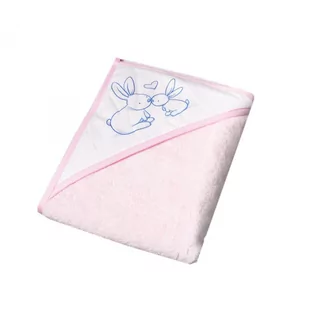 TEGA Baby Okrycie kąpielowe Króliczki 80x80 Różowe - Okrycia kąpielowe dla dzieci - miniaturka - grafika 1
