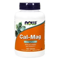 Witaminy i minerały dla sportowców - NOW Cal-Mag Stress Formula - 100tabs - miniaturka - grafika 1