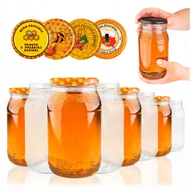 Pojemniki kuchenne - 60x SŁOIK SZKLANY 900 ml SŁOIKI NA PRZETWORY MIÓD MIODY KOMPOT + ZAKRĘTKI - miniaturka - grafika 1
