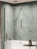 Parawany nawannowe - Stal szczotkowana parawan wannowy rozsuwany 110 cm Smart Gunmetal Brushed New Trendy EXK-7960 - miniaturka - grafika 1