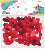 Dekoratorstwo - TITANUM Pompony TITANUM czerwone mix op.120 282921 - miniaturka - grafika 1