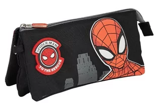 Piórnik Szkolny 3Komorowy Saszetka Spiderman Black - Piórniki - miniaturka - grafika 1