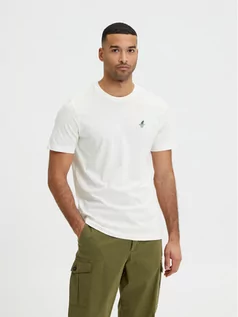 Koszulki męskie - Selected Homme T-Shirt Wilder 16084685 Biały Regular Fit - grafika 1
