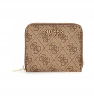 Portfele - GUESS LAUREL SLG SMALL DAMSKI PORTFEL BRĄZOWY MAŁY NA ZAMEK GNA - miniaturka - grafika 1